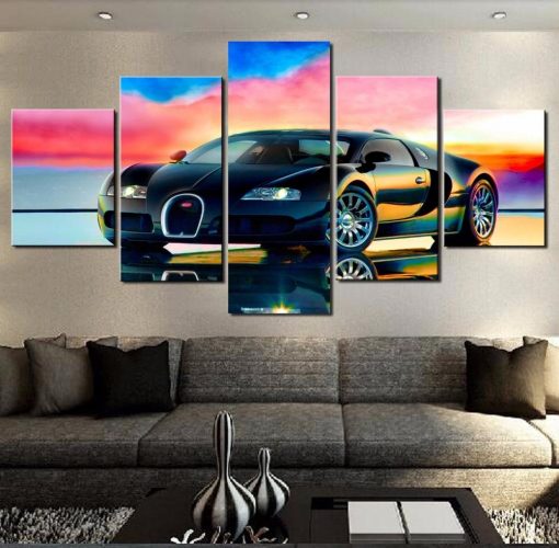 23195-NF Bugatti Sports Car - 5 Panel Canvas Art Wall Decor