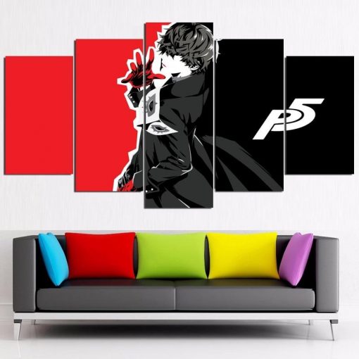 22849-NF Persona 5 Joker 1 Game - 5 Panel Canvas Art Wall Decor