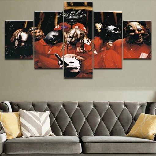 23209-NF Slipknot Heavy Metal Band 2 Celebrity - 5 Panel Canvas Art Wall Decor