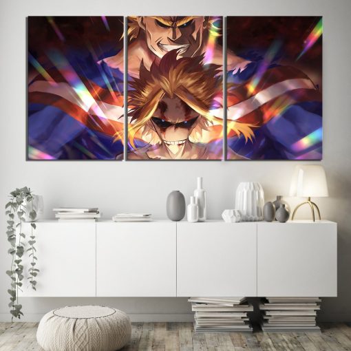 23187-NF My Hero Academia All Might 1 3 Pieces Anime - 5 Panel Canvas Art Wall Decor
