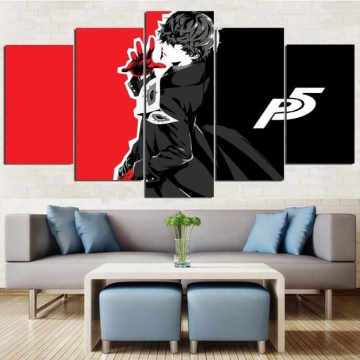 22849-NF Persona 5 Joker 1 Game - 5 Panel Canvas Art Wall Decor