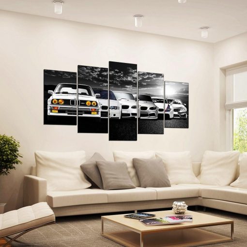 22280-NF BMW M3-97 Sports Car Landscape Car - 5 Panel Canvas Art Wall Decor