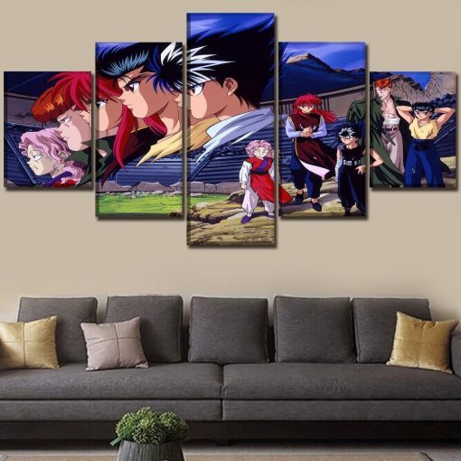 22656-NF Yu Yu Hakusho Anime - 5 Panel Canvas Art Wall Decor