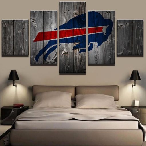 22239-NF Buffalo Bills Football Barnwood Sport - 5 Panel Canvas Art Wall Decor