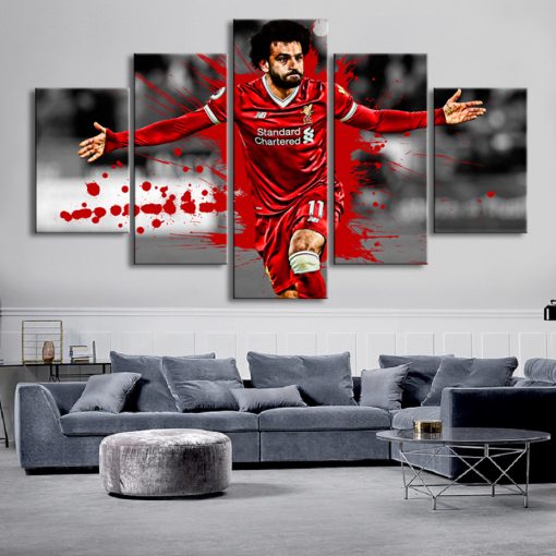 23070-NF Liverpool Salah Football Stars 1 Sport - 5 Panel Canvas Art Wall Decor