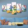 23085-NF Lilo And Stitch Hawaii Disney - 5 Panel Canvas Art Wall Decor