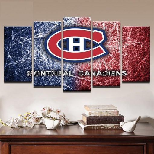 22808-NF Montreal Canadiens Ice Hockey Sport - 5 Panel Canvas Art Wall Decor