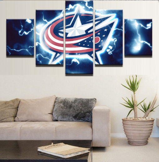 23145-NF Columbus Blue Jackets Hockey 1 Sport - 5 Panel Canvas Art Wall Decor