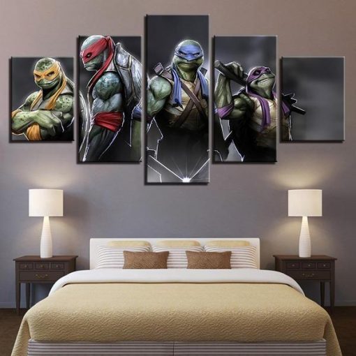 23127-NF Teenage Mutant Ninja Turtles 4 Cartoon - 5 Panel Canvas Art Wall Decor