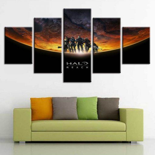 22304-NF Halo: Reach Poster 1 Gaming - 5 Panel Canvas Art Wall Decor