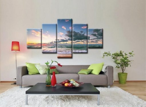 23052-NF Afternoon In The Sea - 5 Panel Canvas Art Wall Decor