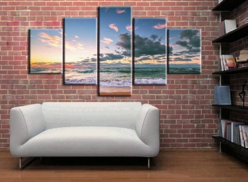 23052-NF Afternoon In The Sea - 5 Panel Canvas Art Wall Decor