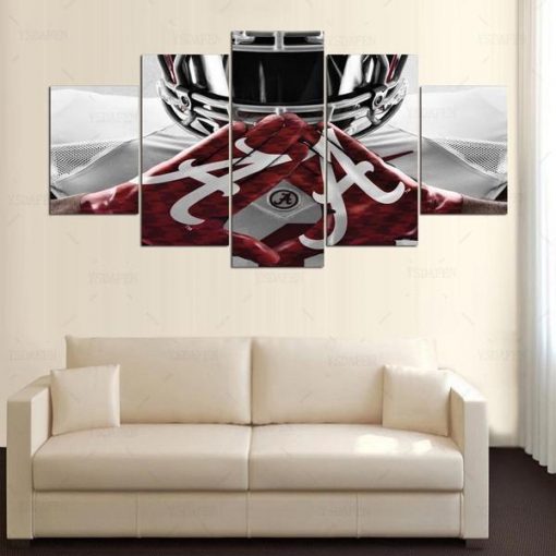 22206-NF Alabama Crimson Tide College Football Team Sport - 5 Panel Canvas Art Wall Decor