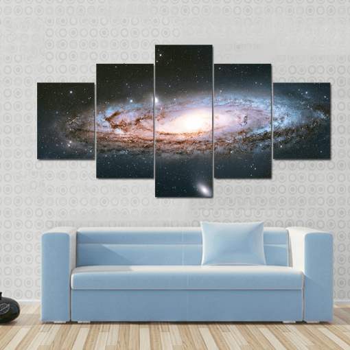 22618-NF Andromeda Galaxy Space - 5 Panel Canvas Art Wall Decor
