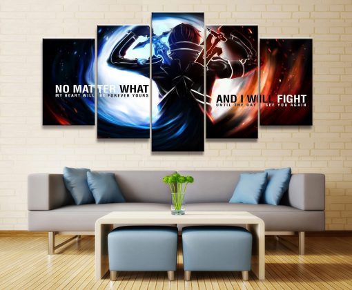 22899-NF Sword Art Online Kirito 3 Anime - 5 Panel Canvas Art Wall Decor