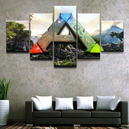 22778-NF Ark Survival Evolved Poster Gaming - 5 Panel Canvas Art Wall Decor