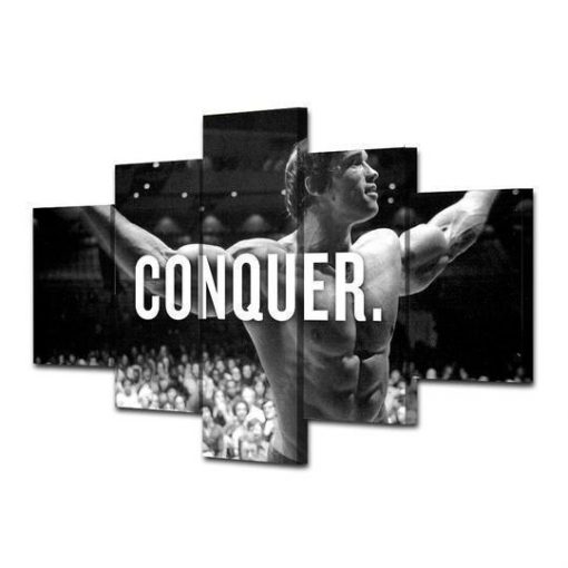 22270-NF Arnold Schwarzenegger Conquer Celebrity - 5 Panel Canvas Art Wall Decor