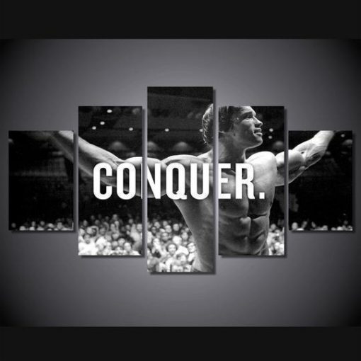 22270-NF Arnold Schwarzenegger Conquer Celebrity - 5 Panel Canvas Art Wall Decor