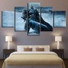 23049-NF Arthas The Lich King World of Warcraft Gaming - 5 Panel Canvas Art Wall Decor