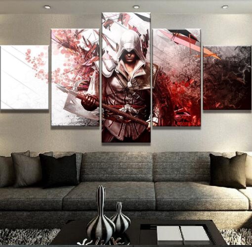 23051-NF Assassin’s Creed II Poster Gaming - 5 Panel Canvas Art Wall Decor