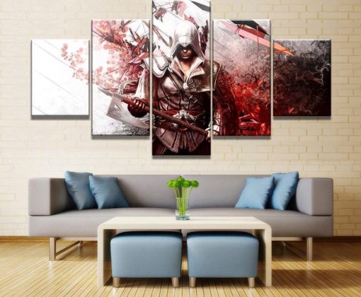 23051-NF Assassin’s Creed II Poster Gaming - 5 Panel Canvas Art Wall Decor