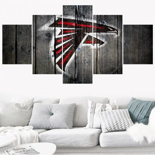 22773-NF Atlanta Falcons Logo 1 Football - 5 Panel Canvas Art Wall Decor
