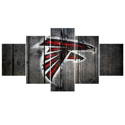 22773-NF Atlanta Falcons Logo 1 Football - 5 Panel Canvas Art Wall Decor