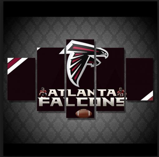 22617-NF Atlanta Falcons Logo Football - 5 Panel Canvas Art Wall Decor