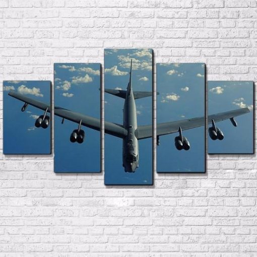 22768-NF B-52 Bomber Aircraft - 5 Panel Canvas Art Wall Decor