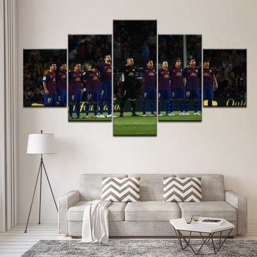23035-NF Barcelona Soccer Team - 5 Panel Canvas Art Wall Decor