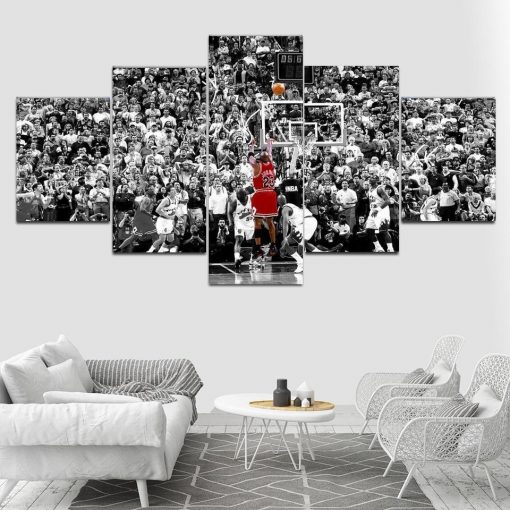 22616-NF Basketball Sport Michael Jordan Poster Celebrity - 5 Panel Canvas Art Wall Decor