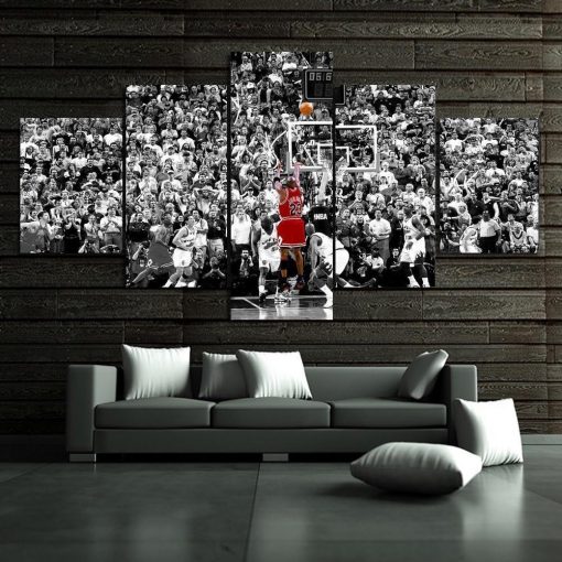 22616-NF Basketball Sport Michael Jordan Poster Celebrity - 5 Panel Canvas Art Wall Decor