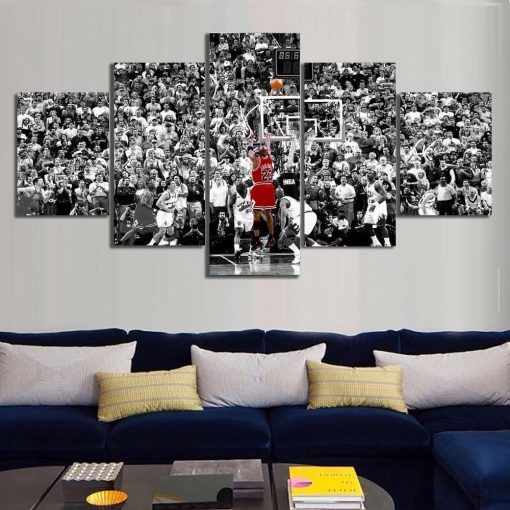 22616-NF Basketball Sport Michael Jordan Poster Celebrity - 5 Panel Canvas Art Wall Decor