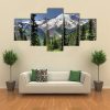 23040-NF Beautiful Mount Rainier From Sunrise Nature - 5 Panel Canvas Art Wall Decor