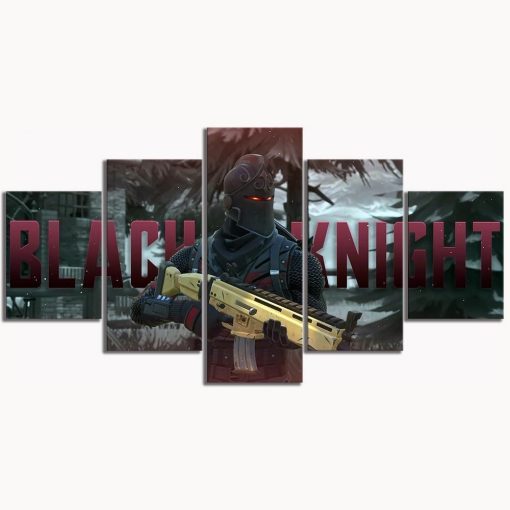 22419-NF Black Knight Fortnite Gaming - 5 Panel Canvas Art Wall Decor