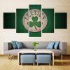 22608-NF Boston Celtics Team Logo NBA Basketball - 5 Panel Canvas Art Wall Decor