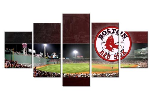 22307-NF Boston Red Sox Stadium Baseball - 5 Panel Canvas Art Wall Decor