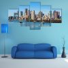 23573-NF Boston Skyline Seen From Piers Park Nature - 5 Panel Canvas Art Wall Decor
