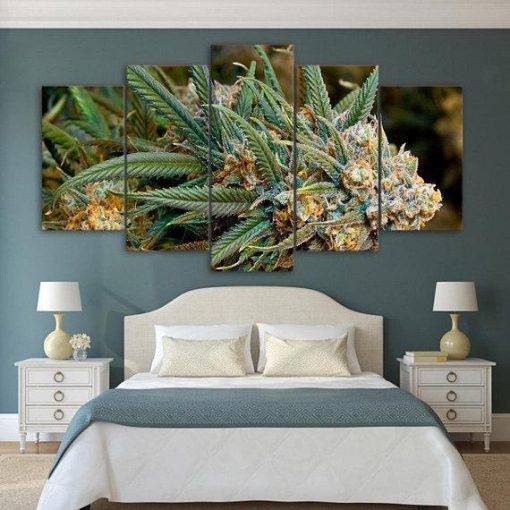 23556-NF Buds Weed Nature - 5 Panel Canvas Art Wall Decor