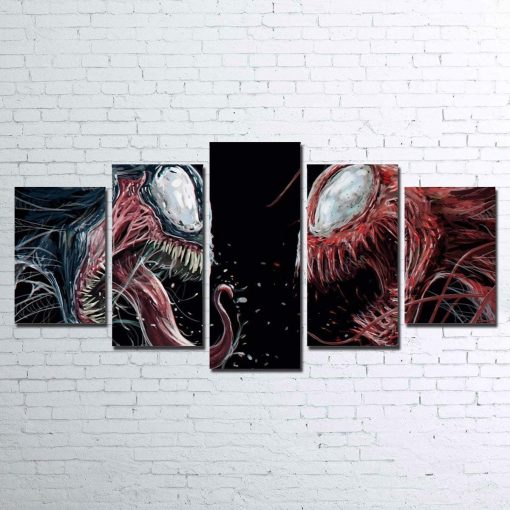 23542-NF Carnage Vs. Venom V2 Movie - 5 Panel Canvas Art Wall Decor