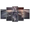 23014-NF Cat Kitty New Cuadros Tiger Reflection Animal - 5 Panel Canvas Art Wall Decor