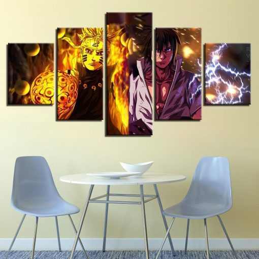 23013-NF Characters Naruto Sasuke Anime - 5 Panel Canvas Art Wall Decor