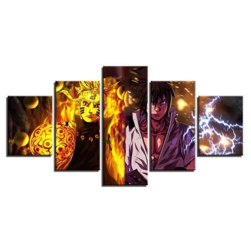 23013-NF Characters Naruto Sasuke Anime - 5 Panel Canvas Art Wall Decor