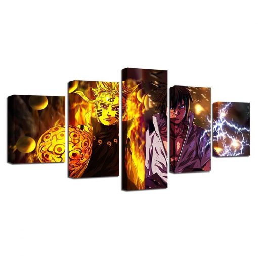 23013-NF Characters Naruto Sasuke Anime - 5 Panel Canvas Art Wall Decor