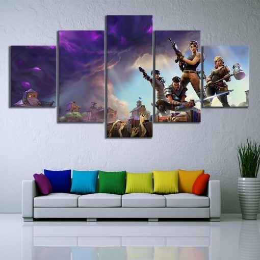 23530-NF Characters Zombies Fortnite Gaming - 5 Panel Canvas Art Wall Decor