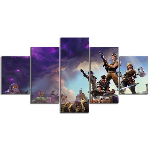 23530-NF Characters Zombies Fortnite Gaming - 5 Panel Canvas Art Wall Decor