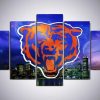 22516-NF Chicago Bears Logo Poster Football - 5 Panel Canvas Art Wall Decor