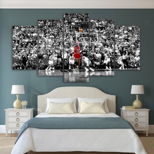 22318-NF Michael Jordan 23 Chicago Bulls Basketball - 5 Panel Canvas Art Wall Decor