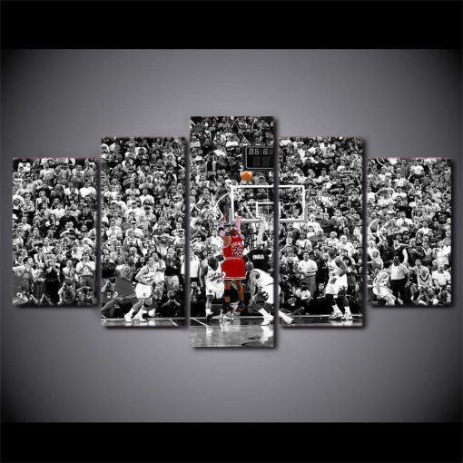 22318-NF Michael Jordan 23 Chicago Bulls Basketball - 5 Panel Canvas Art Wall Decor