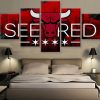22762-NF Chicago Bulls See Red NBA Basketball - 5 Panel Canvas Art Wall Decor